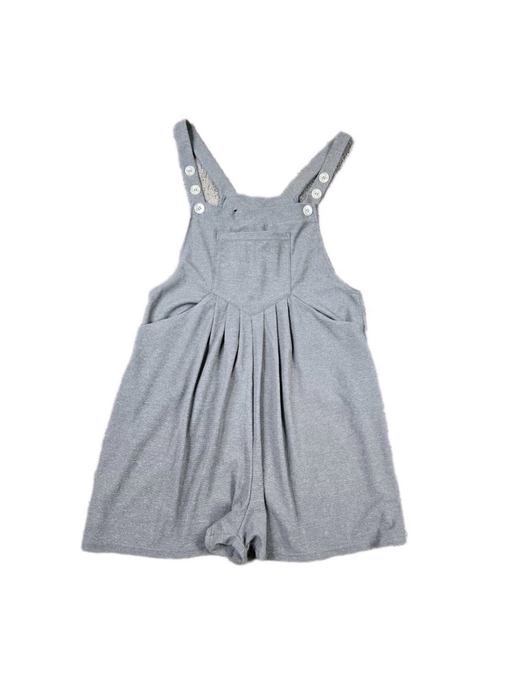 Halara Pockets Waffle Casual Short Overalls Gray Size Medium Pleated Kidcore